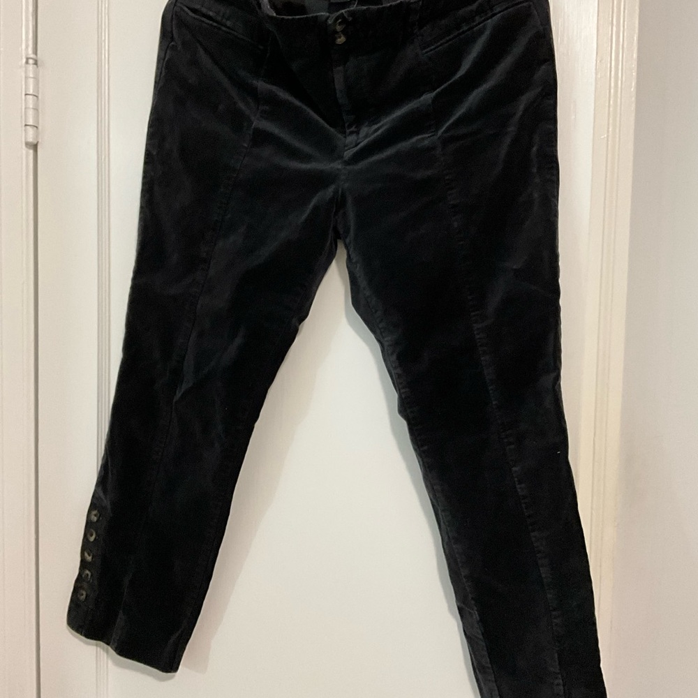 Anthropologie Black Velvet Pants